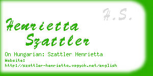 henrietta szattler business card